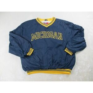 VINTAGE Michigan Wolverines Jacket Mens Extra Large Blue Basketball Pro NCAA 90s